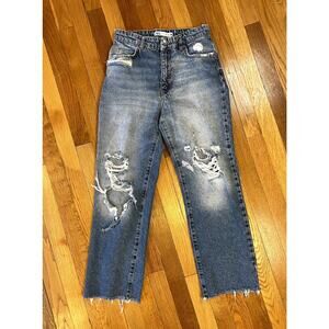 Zara Distressed Relaxed Fit Jeans